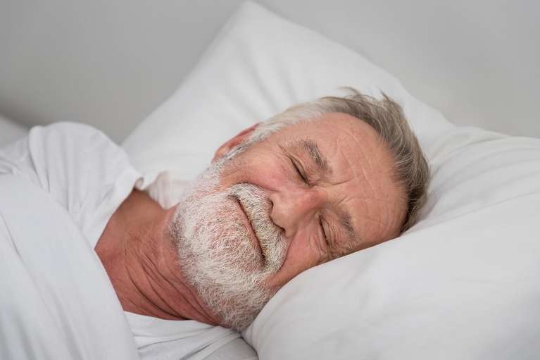 old man sleeping peacefully